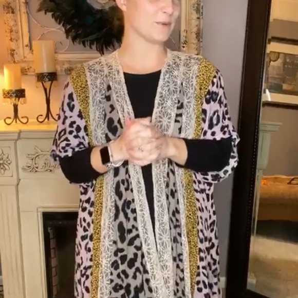 Leopard print mix cardigan - Picture 7 of 9